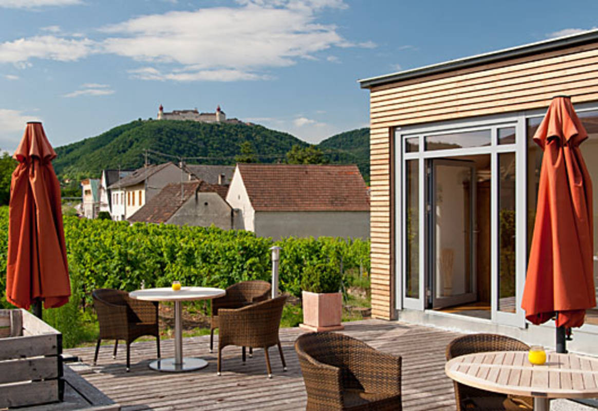 Terrasse mit Stift Göttweig