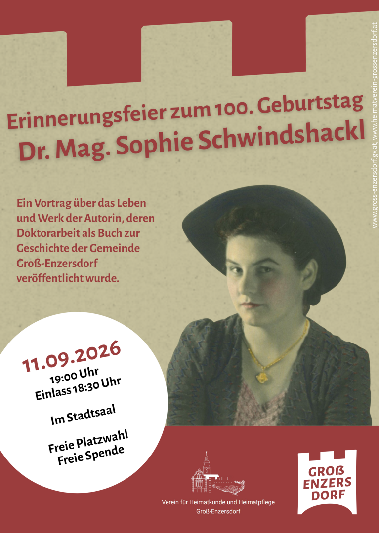 Erinnerungsfeier zum 100. Geburtstag Dr. Mag. Sophie Schwindshackl