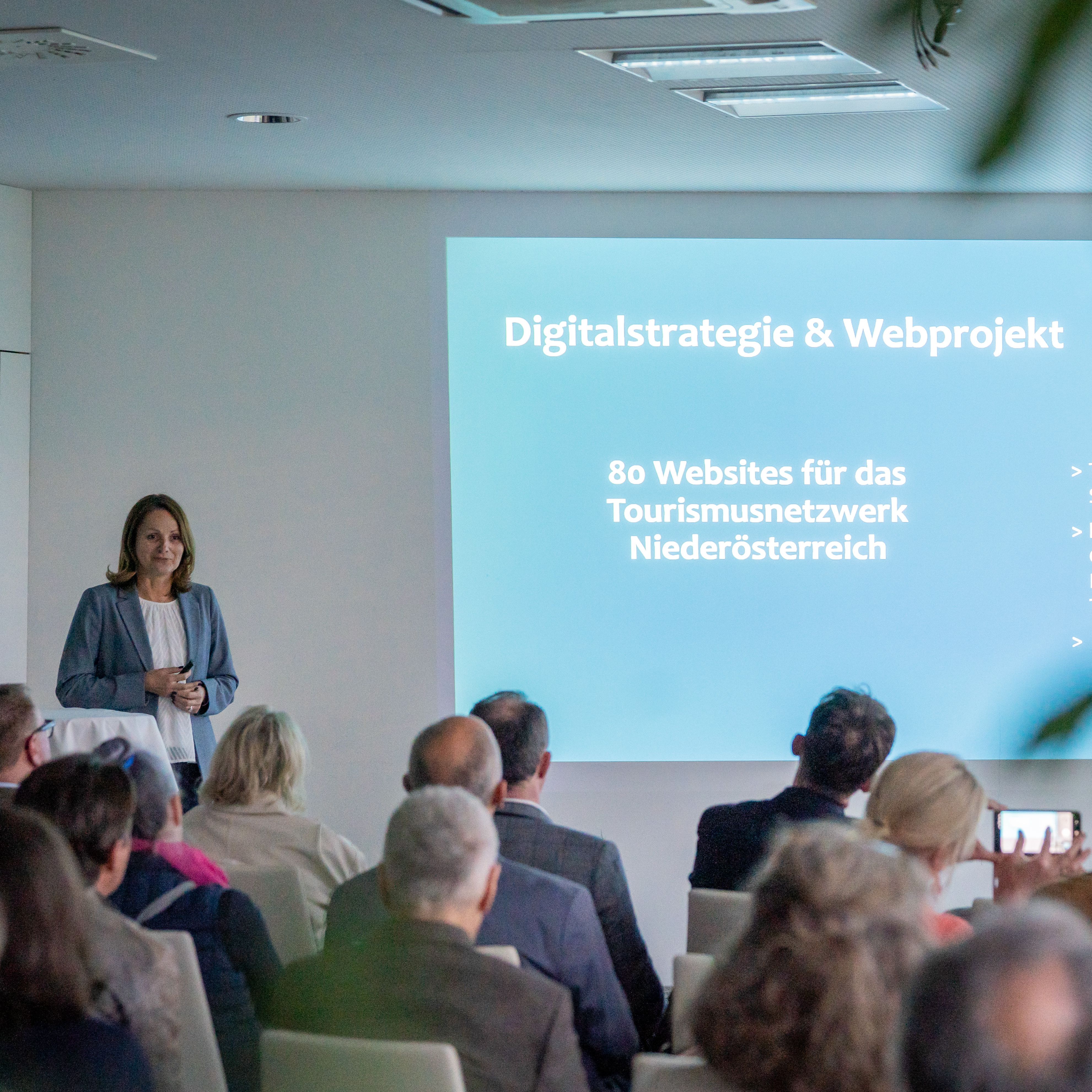 Vortrag beim Tourismusdialog am Wagram 2026 mit Präsentation zu digitalem Marketing im Tourismus.