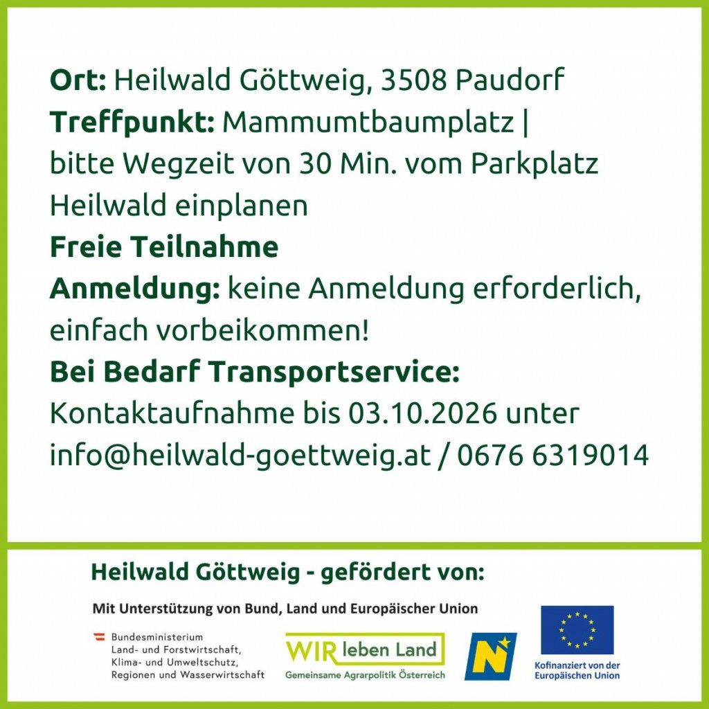 Flyer Seite 3 - Erntedankfeier im Heilwald Göttweig