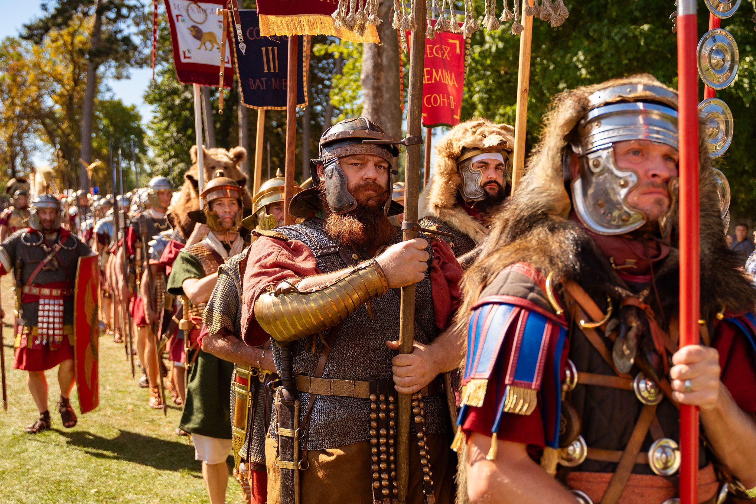 Römische Soldaten bei der Parade beim Römerfest Carnuntum