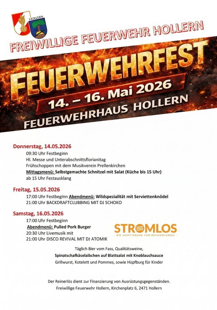 Feuerwehrfest Hollern 14.-16. Mai 2026