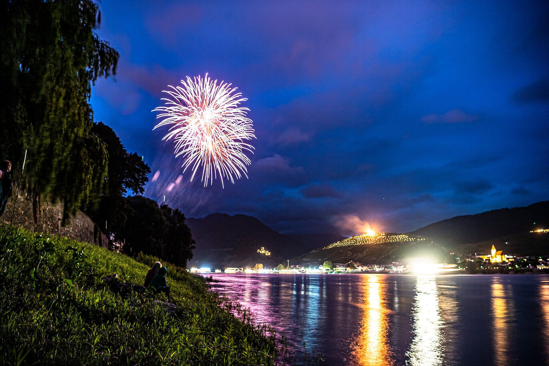 Sonnenwende in der Wachau gegenüber von Spitz