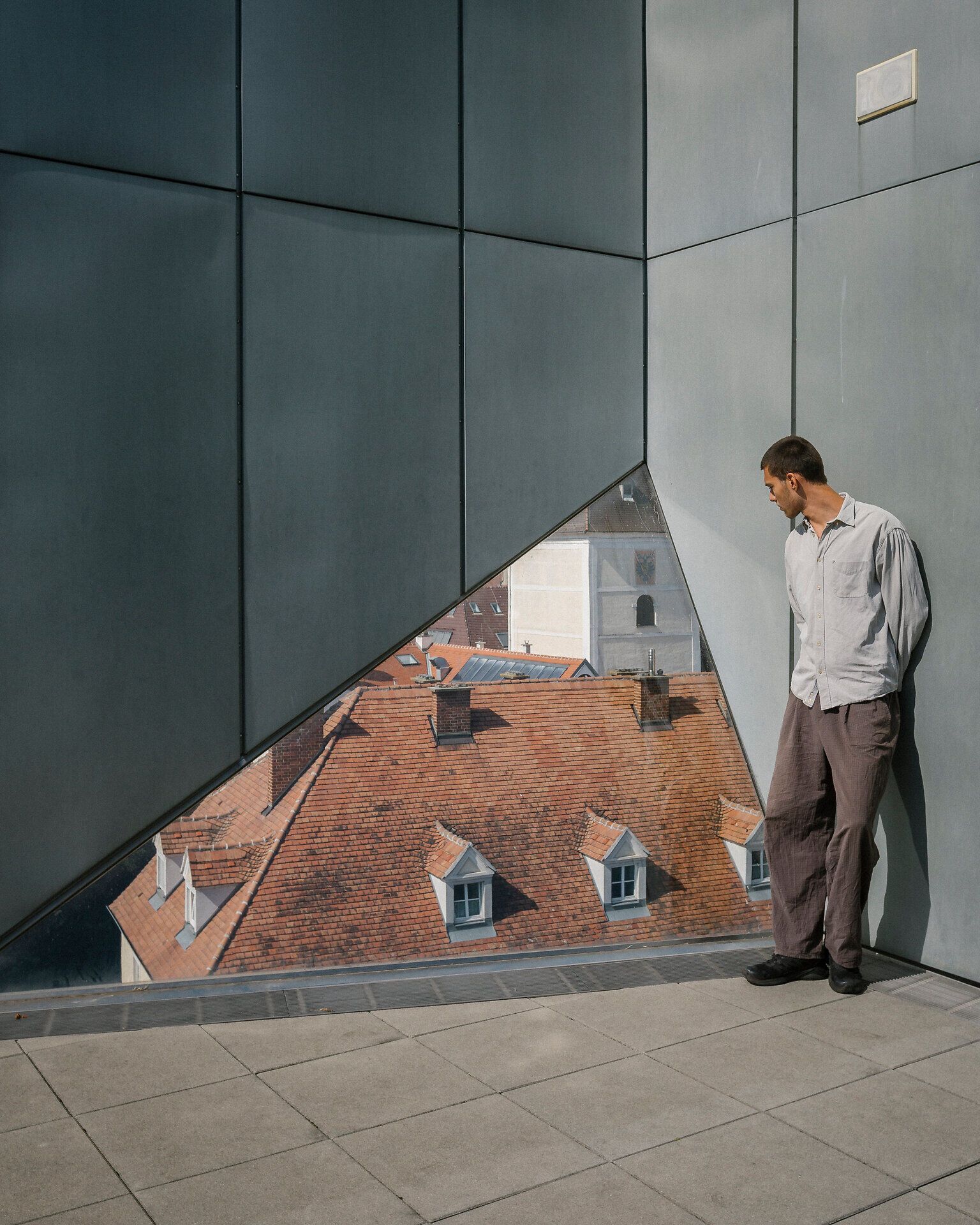 Blick von der Terrasse der Landesgalerie auf die Altstadt Stein