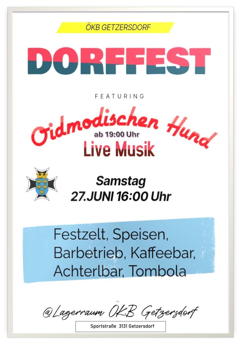 Plakat Dorffest 27Juni26