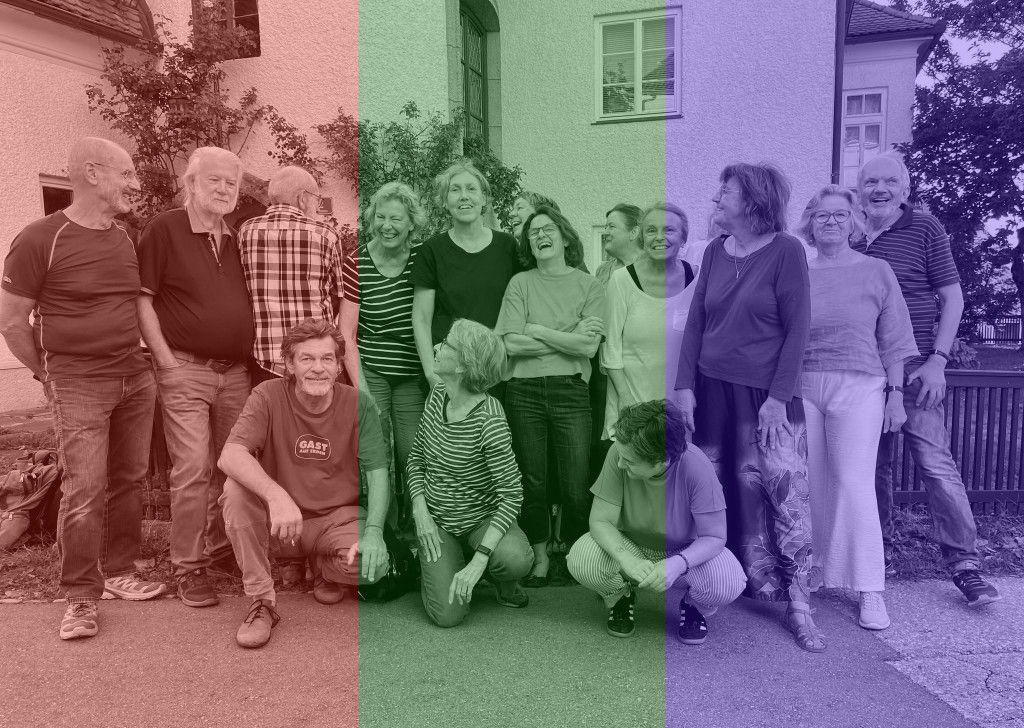 Die phantastisch-verrückte Künstlergruppe hat viel Spaß bei der Arbeit