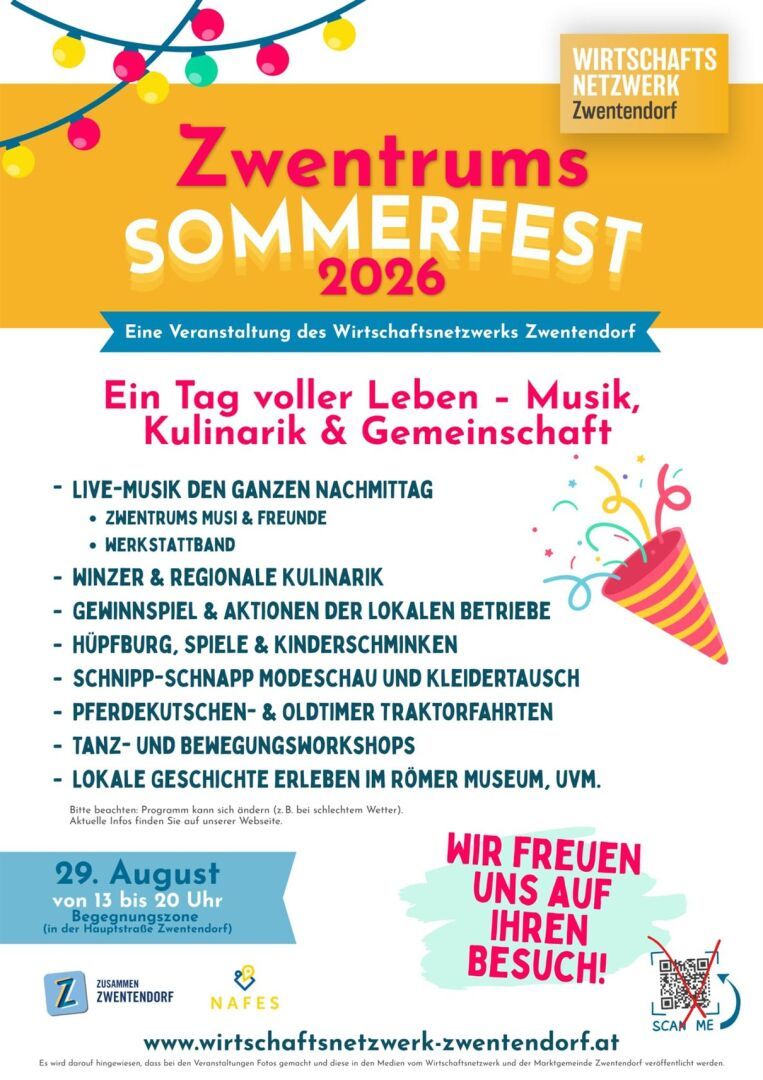 Plakat zu Zwentrums SOMMERFEST des Wirtschaftsnetzwerks