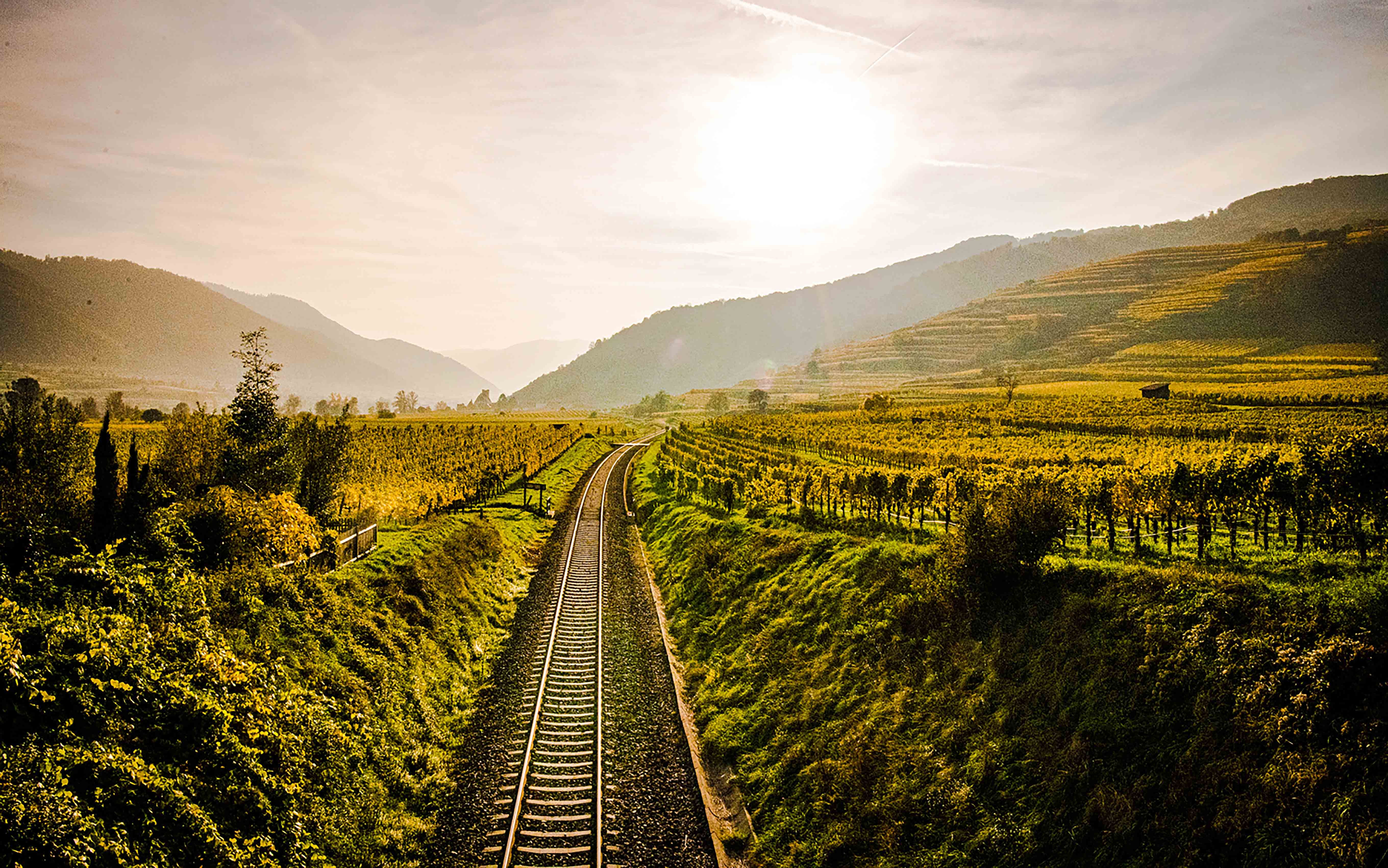 Wachaubahn-Bahntrasse in der Wachau