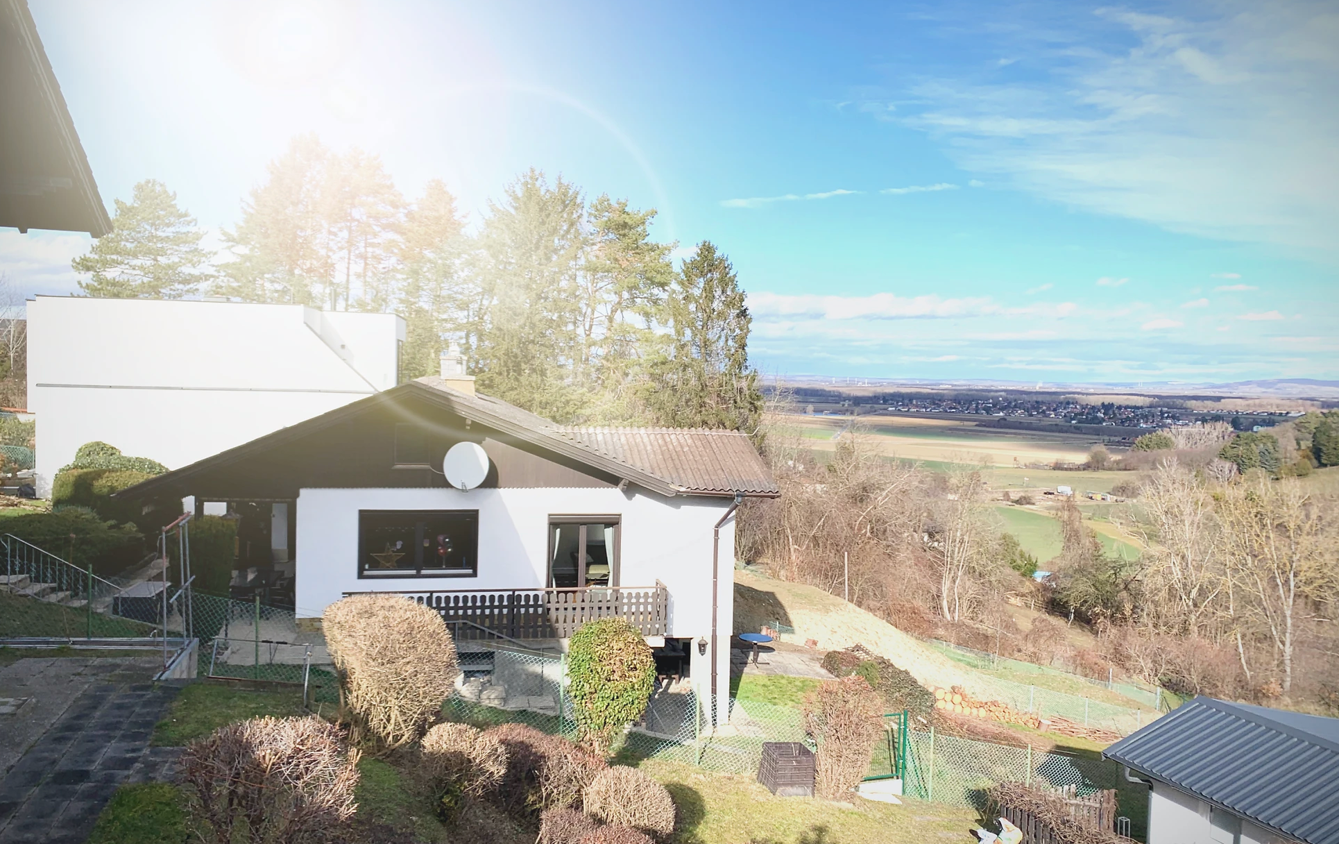 House on the mountain with a view of the Tullnerfeld 