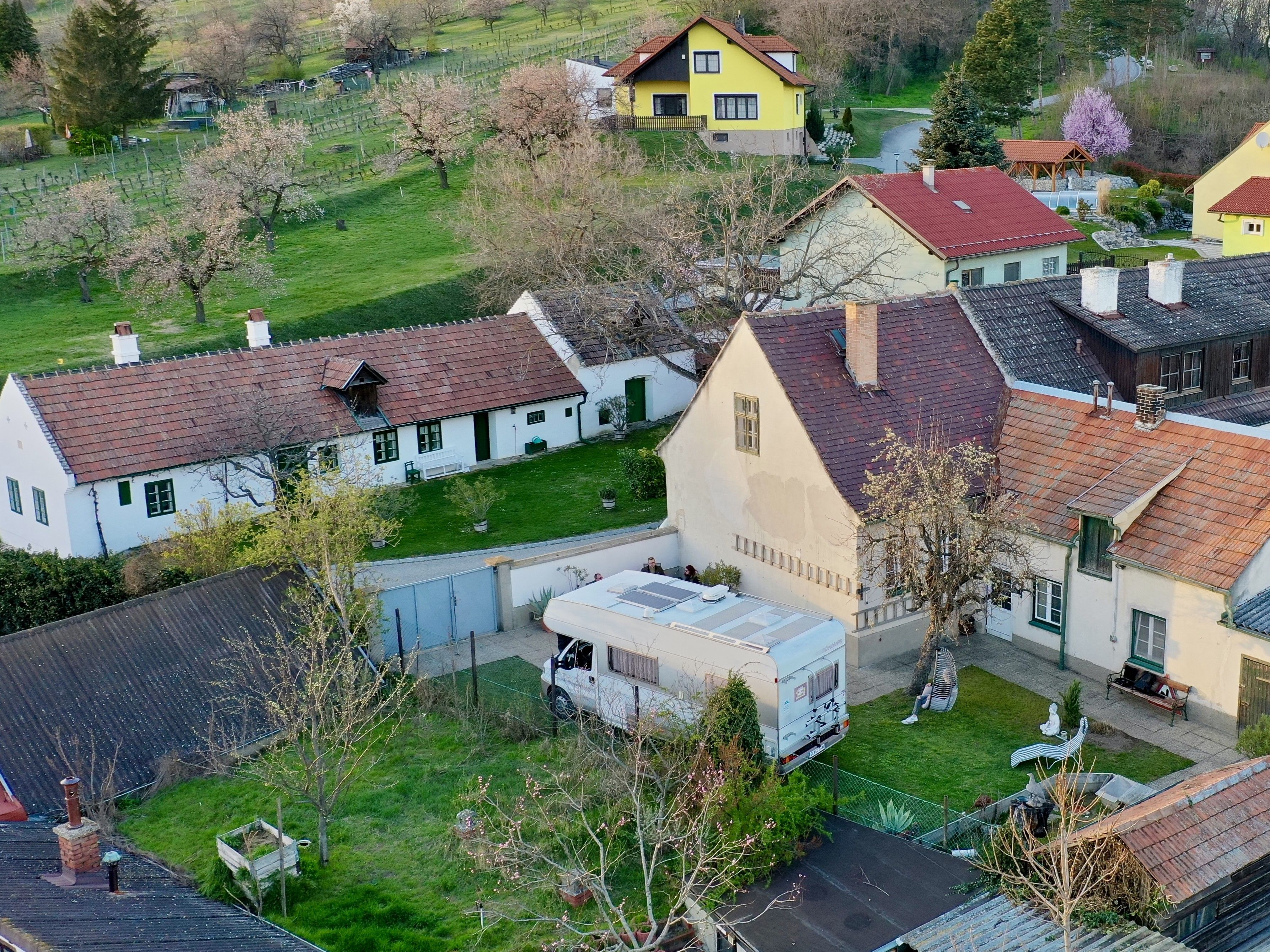 Letecký pohled na parkoviště Königswarte 