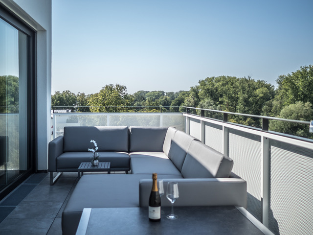 View of the Tullner Au from the terrace 